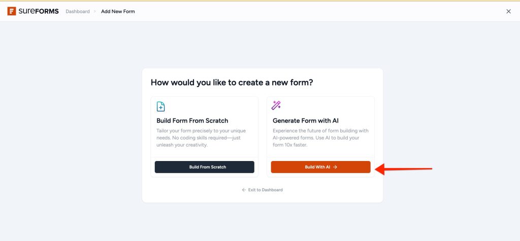 Creating and Publishing a Form create a form from scratch or create a form with AI.