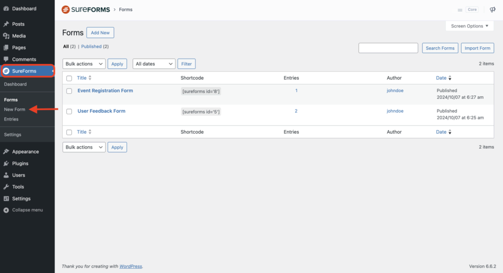 GDPR Compliant Forms create or select a form