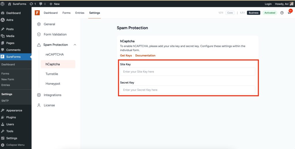 Settings ‹ SureForms — WordPress 2025 06 12 At 11.02.23 AM 1024x519
