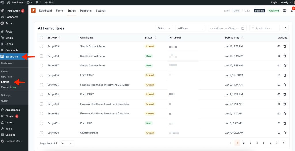 Enable IP Logging sureforms > entries