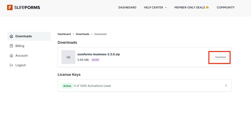 click the download button