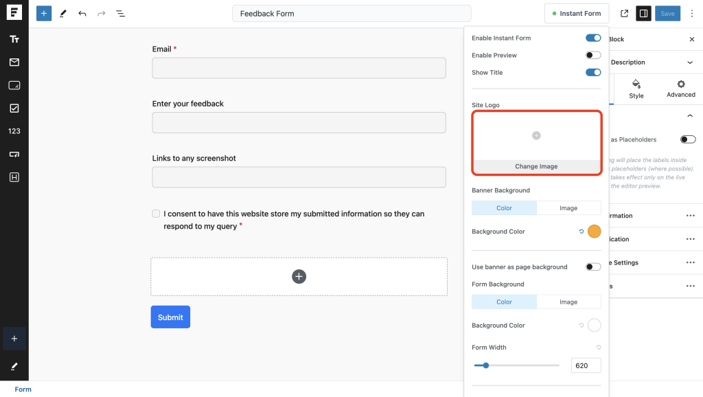 change or add the site logo image