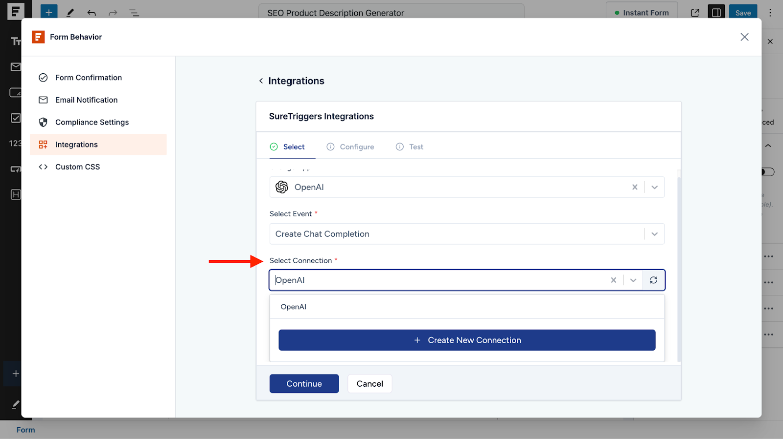 Automate WordPress Forms with the Custom App Builder connect your openai account