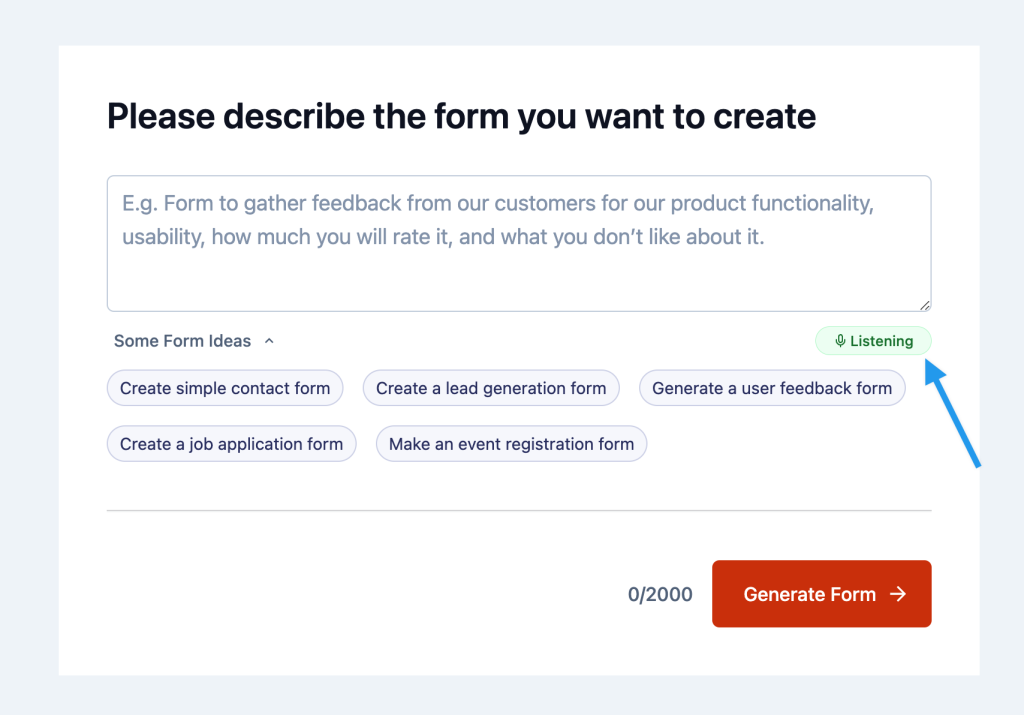 SureForms 1.0.4: Introducing Voice Input Feature in SureForms AI Markup On 2024 11 12 At 224429 1024x715
