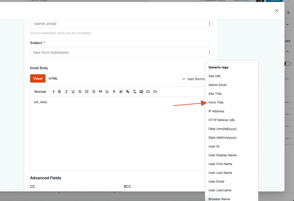 SureForms 1.0.5: Form Title Tag, Better Accessibility, and Enhanced Localization SureForms form_title Smart Tag