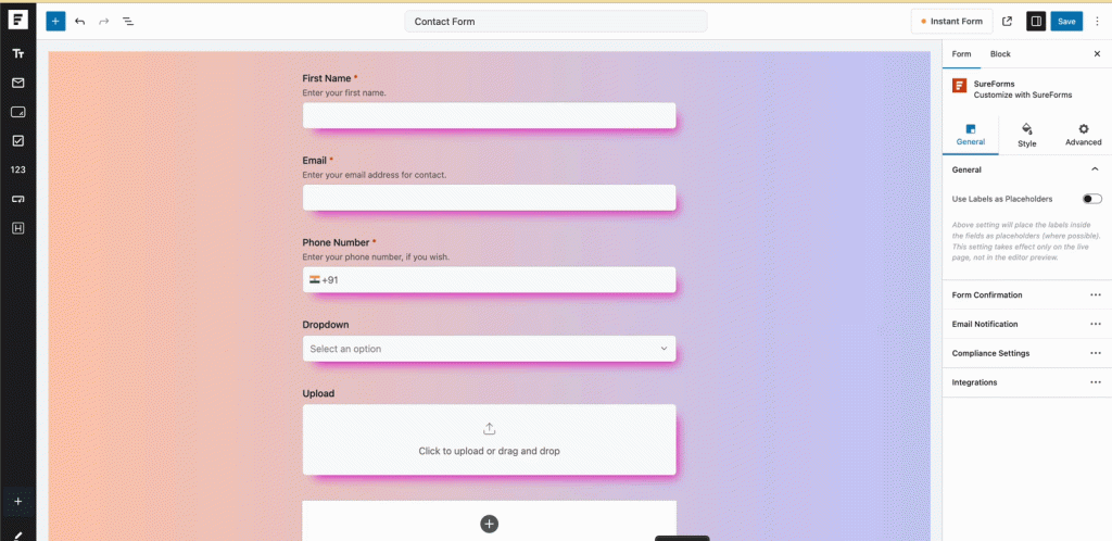 Advanced Form Styling Options Field Styling