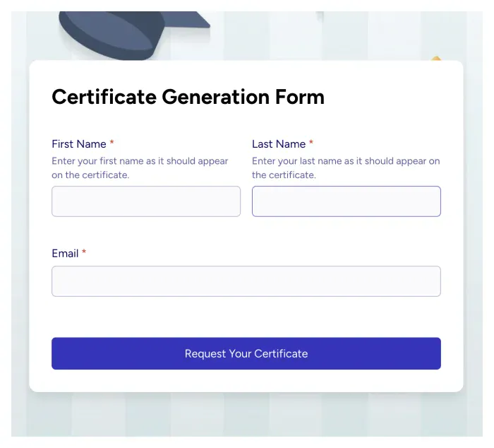 certificate-generation-form Certificate Generation