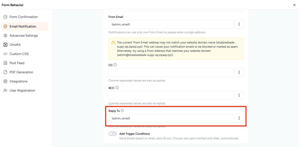 select reply to tags