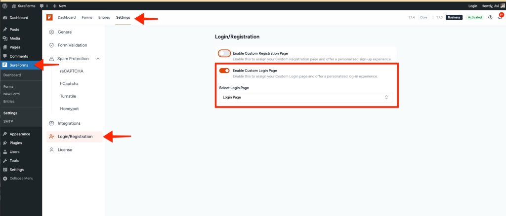 Settings ‹ SureForms — WordPress 2025 07 09 At 7.13.00 PM 1024x438