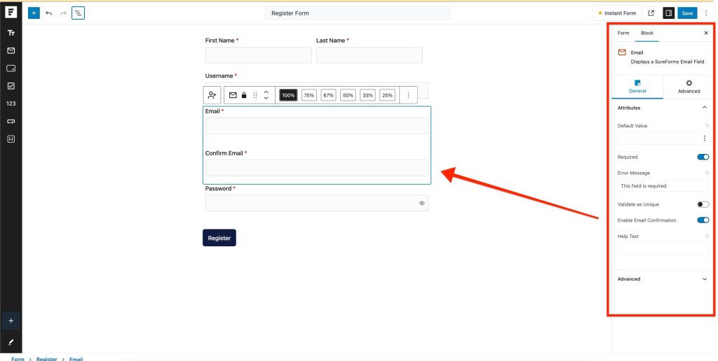 SureForms Registration Block – Step-by-Step Guide Email 2 1024x516