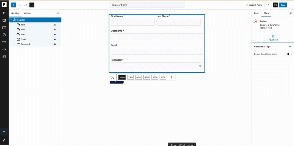 SureForms Registration Block – Step-by-Step Guide Setting 1024x511