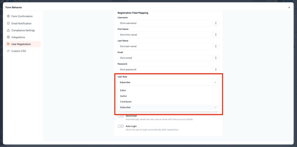SureForms Registration Block – Step-by-Step Guide User Roles 1024x506