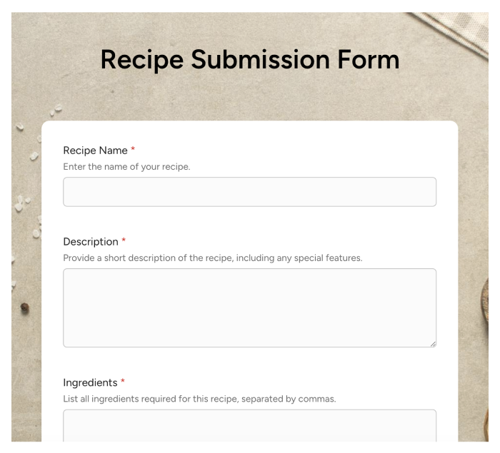 recipe-submission-form Recipe Submission