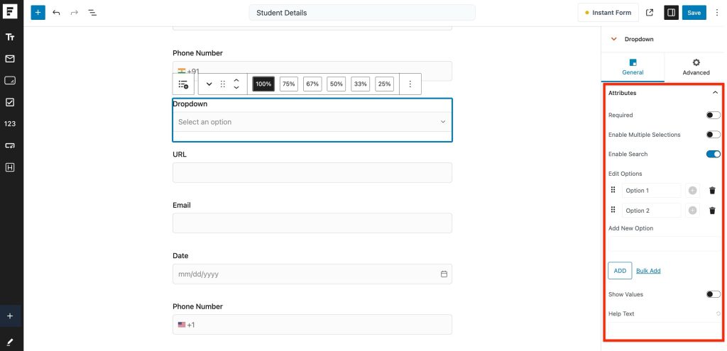 Repeater Field in SureForms DropDown Field