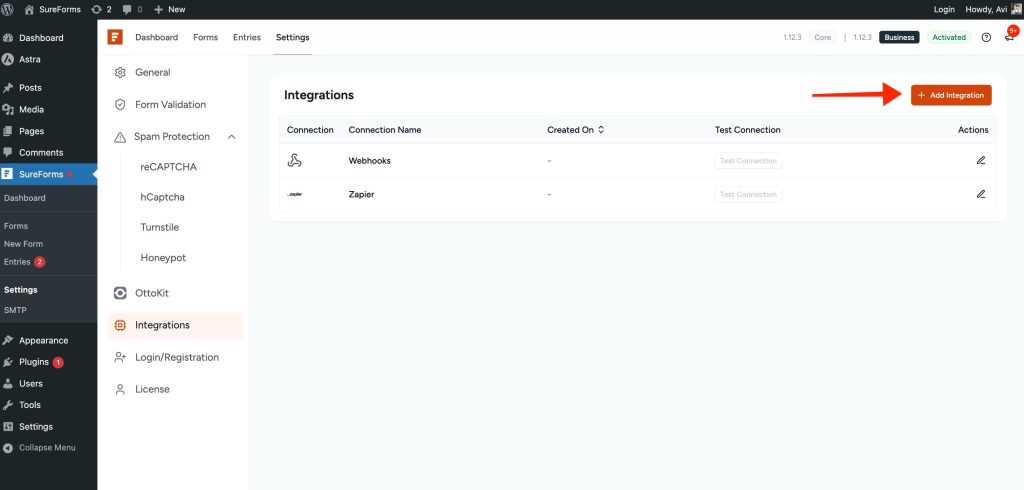SureForms Integration with Breeze add integration