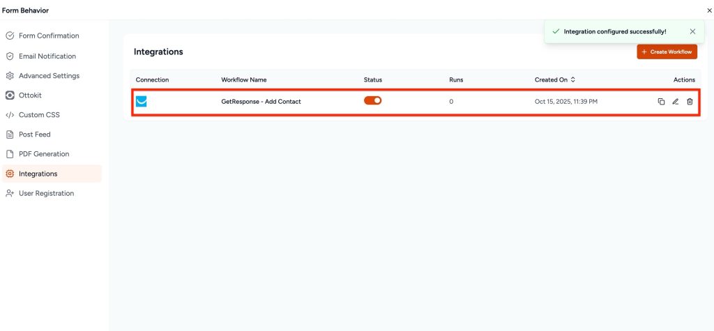 getresponse workflow