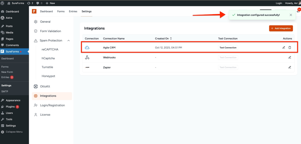 SureForms Integration with AgileCRM image