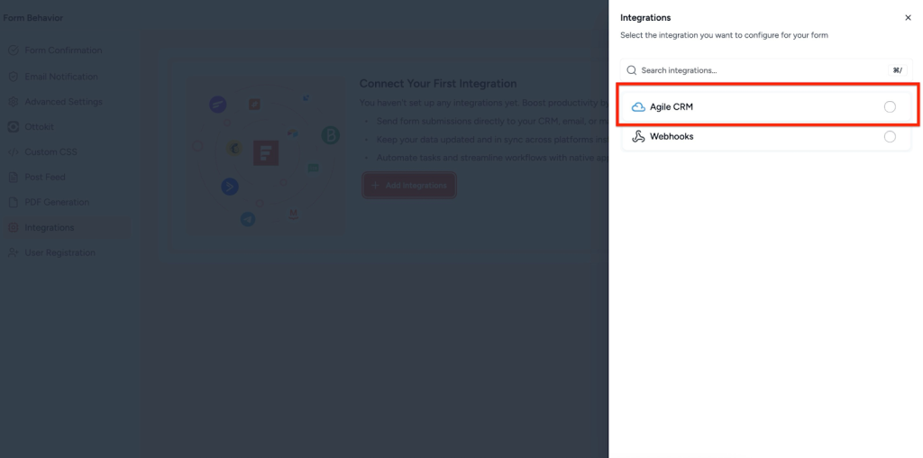 SureForms Integration with AgileCRM image