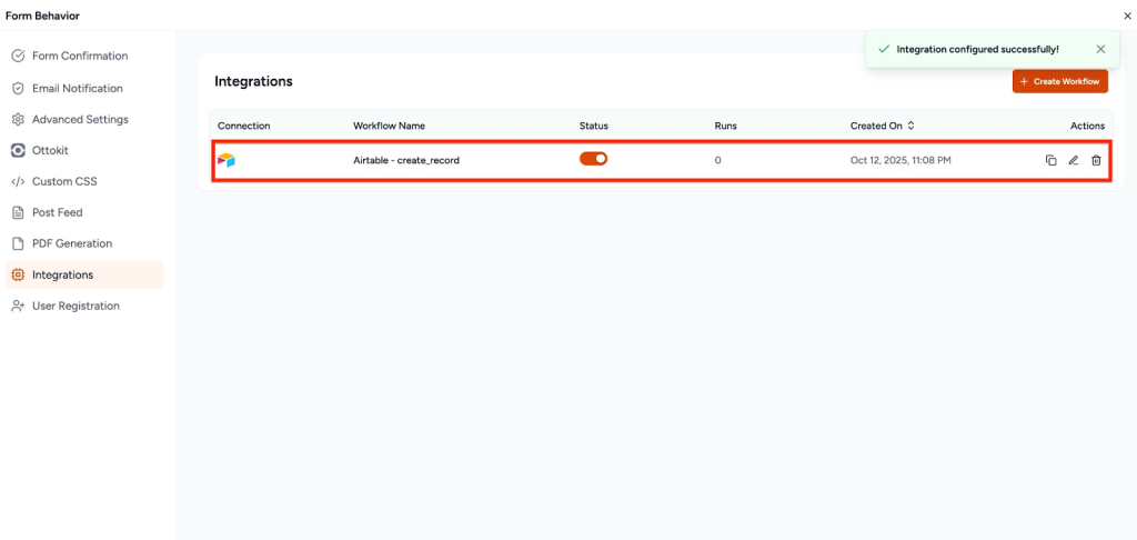 SureForms Integration with Airtable Airtable Workflow