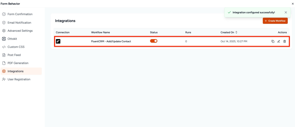 FluentCRM Workflow is now added.