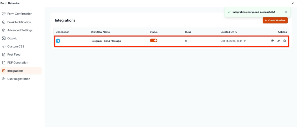 Telegram Workflow is now added.
