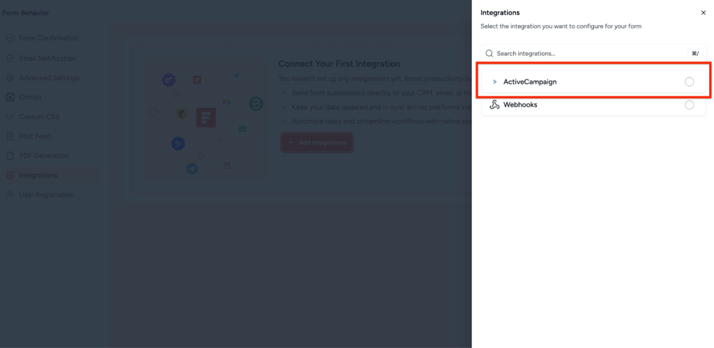 SureForms Integration with ActiveCampaign image