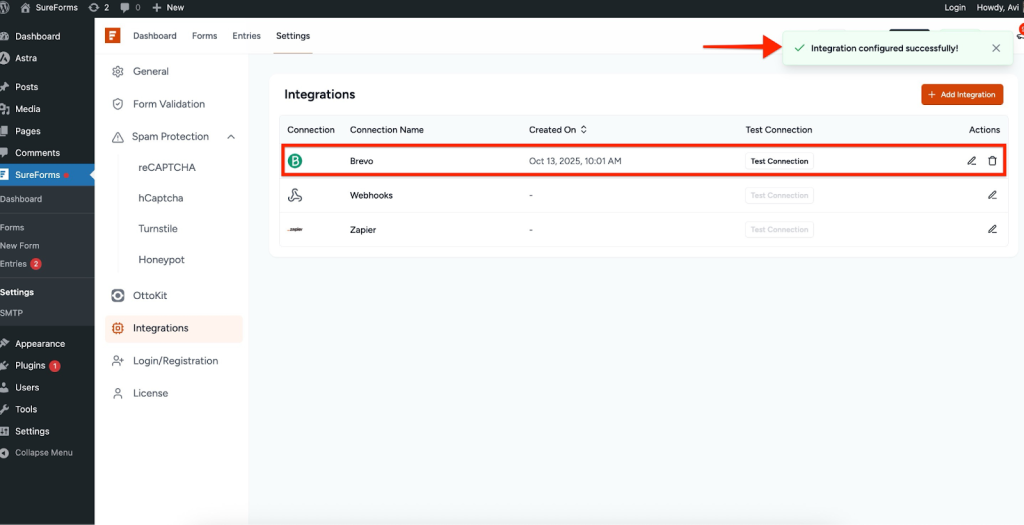 SureForms Integration with Brevo image
