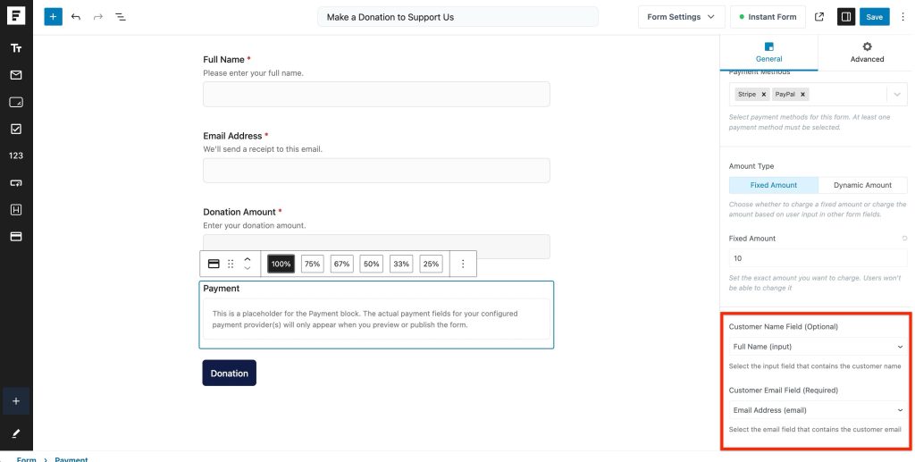 configuer customer details
