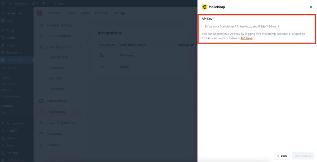 SureForms Integration with Mailchimp image