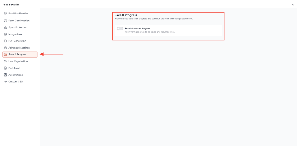 Save & Progress in SureForms Save & Progress