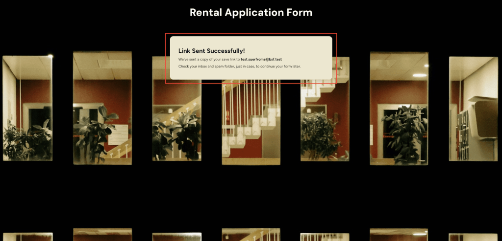 Save & Progress in SureForms success screen