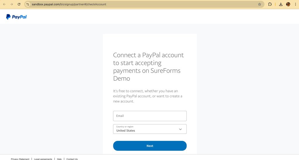 connect a paypal account