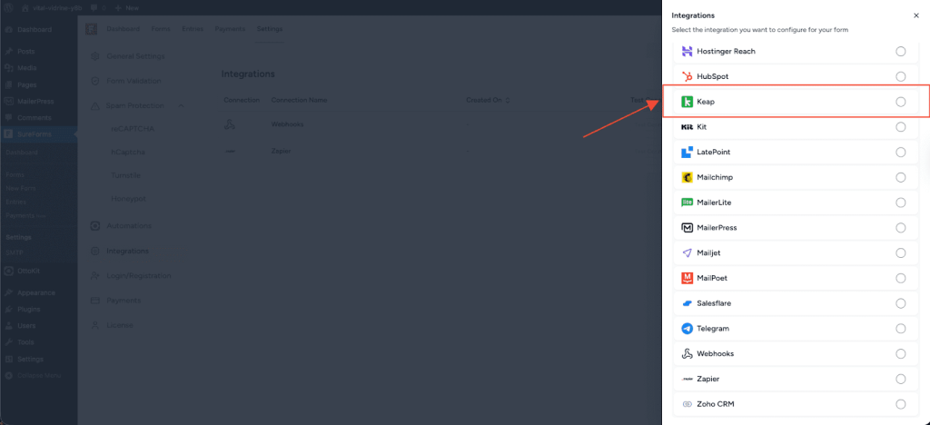 SureForms Integration with Keap image