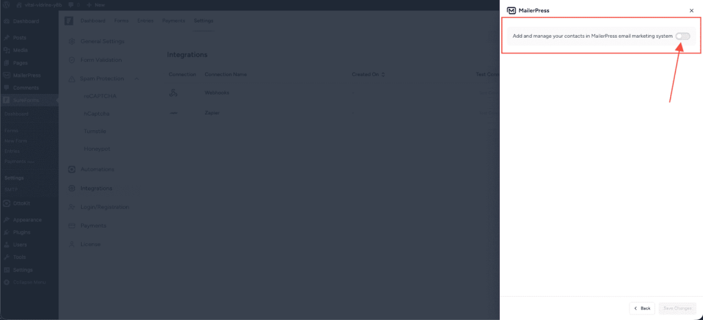 SureForms Integration with MailerPress image