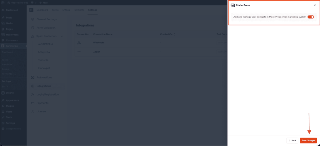 SureForms Integration with MailerPress image