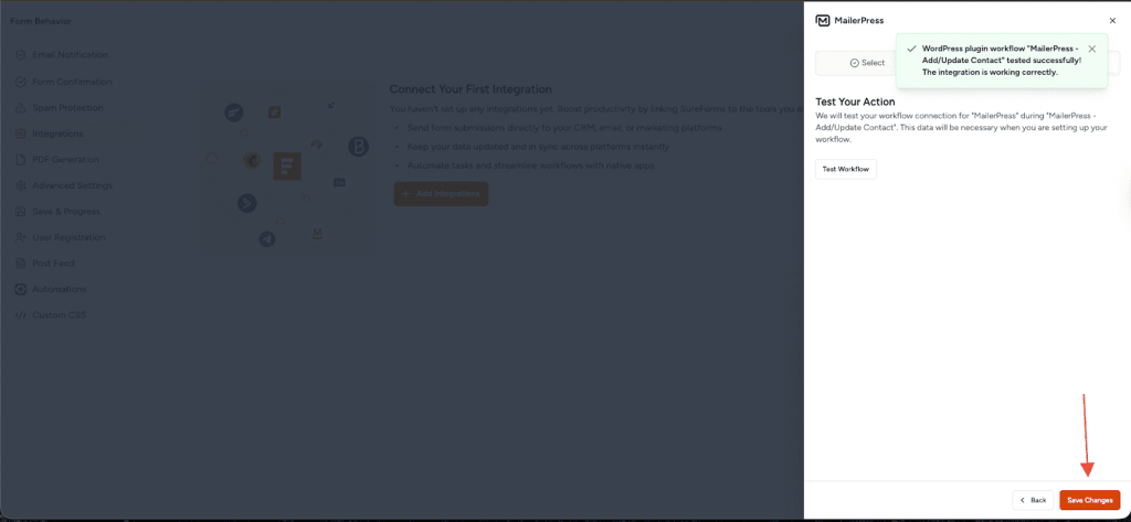 SureForms Integration with MailerPress image