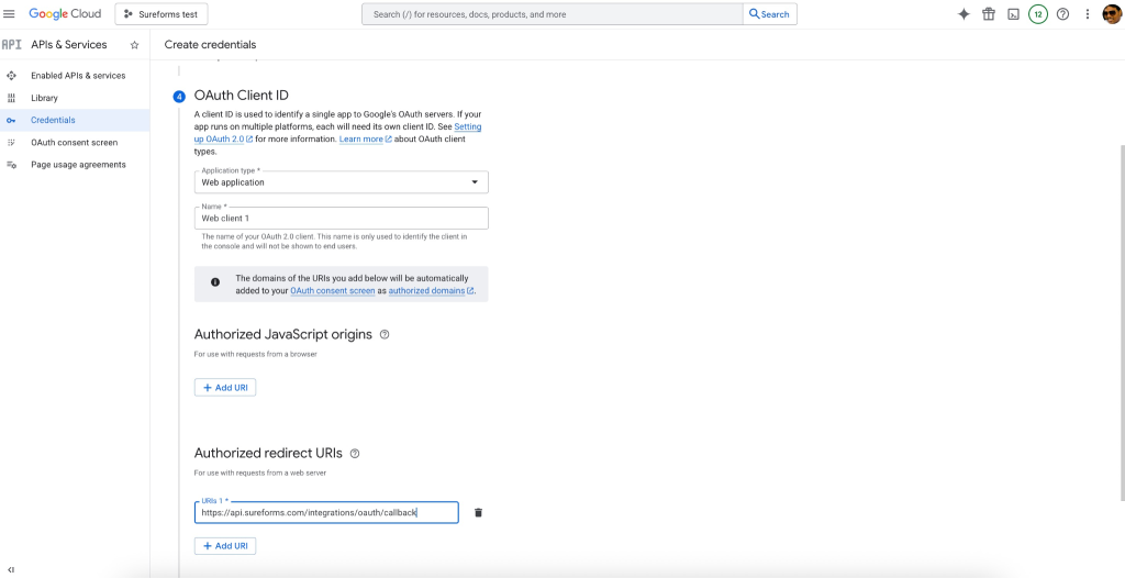 Create OAuth Client ID