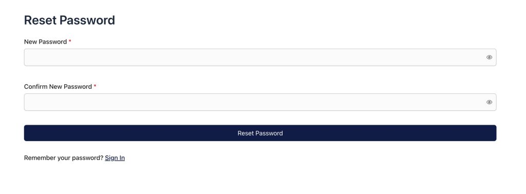 Custom Lost Password and Reset Password Pages reset password