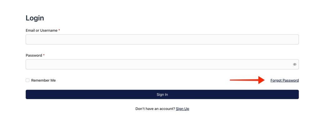 Custom Lost Password and Reset Password Pages forgot password